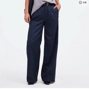 Madewell Navy Wide-Leg Trousers